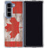 Canadian Flag Dark Wood Galaxy Z Fold5 5G Clear Case